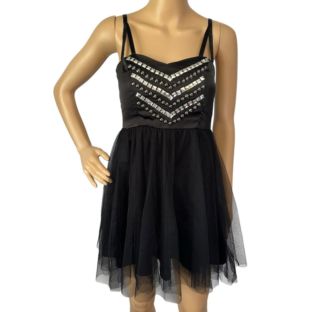 Hot Topic Studded Tutu Mini Dress Black Size M Tulle - Seen on WWE Diva AJ Lee - Picture 5 of 15